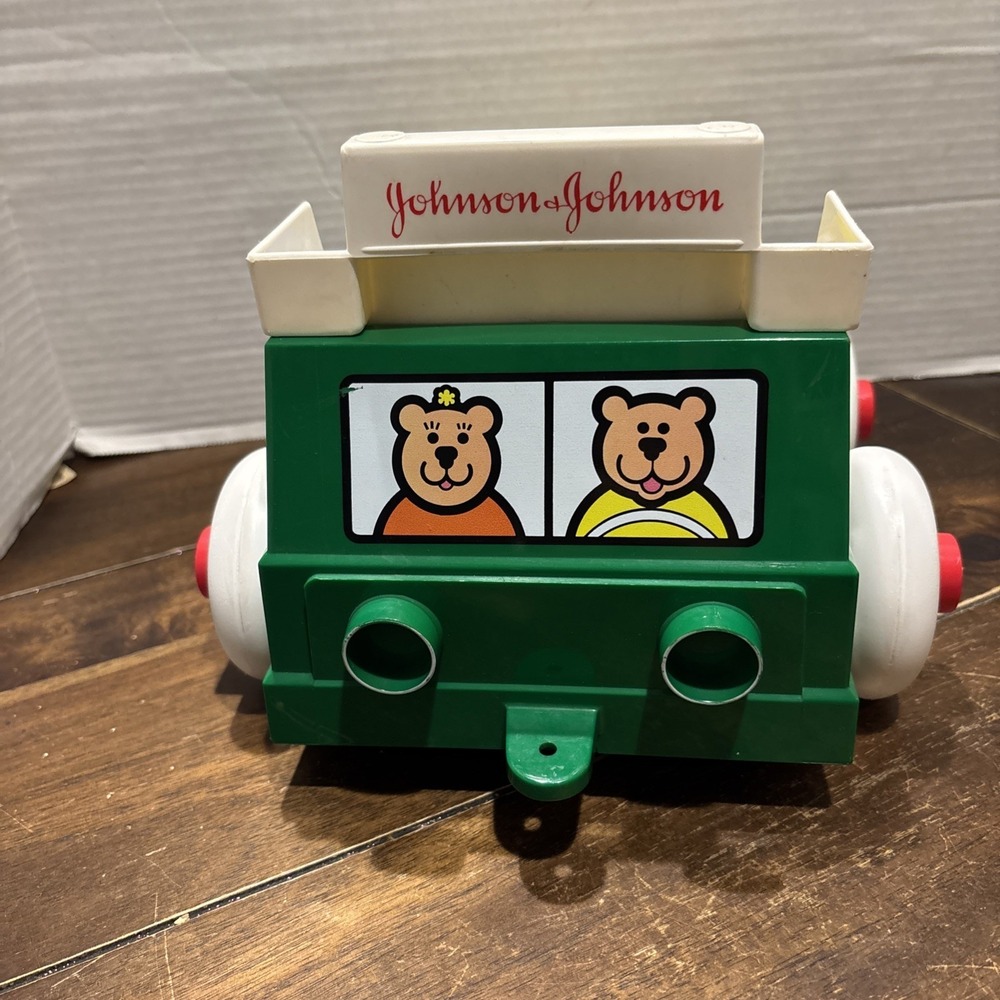 Vintage Johnson & Johnson‎ Green Truck Toy Stack & Dump with Shapes USA 1983